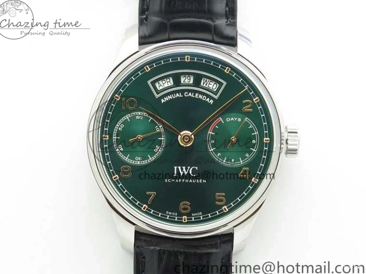 MIROTIME 1230 Portuguese Real PR Real Annual Calendar IW503510 ZF 1:1 Best Edition Green Dial on Black Leather Strap A QuickDry 7097